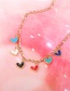 Fashion Golden Colorful Love Oil Drop Stainless Steel Necklace