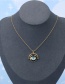Fashion Blue Gold-plated Eye Round Stainless Steel Necklace