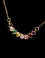 Fashion Golden Micro-set Zircon Drop Shaped Curved Necklace