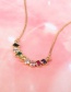 Fashion Golden Micro-set Zircon Drop Shaped Curved Necklace