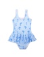 Fashion Blue Ruffle Coconut Grove Kids One-piece Swimsuit