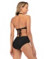 Fashion Black Backless Lace Up One Piece Swimsuit
