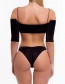 Fashion Black One-shoulder Split Swimsuit
