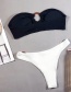 Fashion Black + White One-shoulder Contrast Stitching One-piece Swimsuit