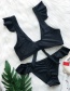 Fashion Black Knotted Split Swimsuit