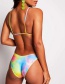 Fashion Color Gradient Rainbow Split Swimsuit