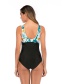Fashion Green Leopard Print Lace Up One Piece Swimsuit