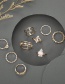 Fashion Golden Water Drop Diamond Alloy Protein Ring Set Of 9