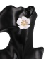 Fashion White Alloy Drip Oil Flower Tassel Earrings