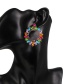 Fashion Color Large Circle Alloy Diamond Earrings