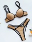 Fashion Apricot Paneled Hollow Hard Undercover Split Swimsuit