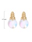 Fashion Golden  Silver Round Shell Stud Earrings