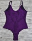 Fashion Purple Bright Silk Fungus One-piece Swimsuit