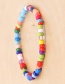 Fashion Color Woven Elastic Rope Rainbow Beads Alphabet Love Beaded Bracelet