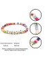 Fashion Color Square Love Letter Rainbow Glass Bead Bracelet