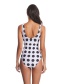 Fashion Black Dot Print Bow One Piece Swimsuit