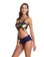 Fashion White High-waist Fruit Print Knotted Split Swimsuit