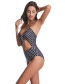 Fashion Red Polka Dot Lace Up High Waist One Piece Swimsuit