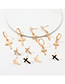 Fashion Golden Alloy Cross Earrings 6 Pairs