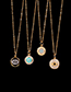 Fashion Golden Gold-plated Eye Medallion Coin Necklace