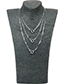 Fashion 40cm Silver Multi-layer Long Chain Stainless Steel Necklace