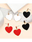 Fashion White Heart-shaped Alloy Oil Drop Geometric Earrings