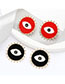 Fashion Red Lace Alloy Dripping Round Eye Earrings