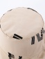 Fashion Khaki Letter Reversible Sun Hat