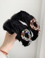 Fashion Red Wine Cloth Alloy Diamond Knotted Water Drop Flower Headband