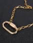Fashion Golden Geometric Lock Alloy Necklace