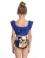 Fashion Orange Shoulder Flashing Ball Swim Trunks Print Split Swimwear For Children