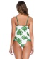 Fashion Sapphire Pleated Fungus-paneled Printed One-piece Swimsuit