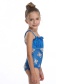Fashion Green Printed Pleated Fungus Panel One Piece Swimsuit For Children