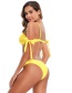 Fashion Yellow Split Swimsuit With Diamond Straps