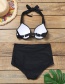 Fashion Black Hard Pack High Waist Halter Split Swimsuit