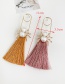 Fashion Ginger Alloy Pearl Pin Spider Tassel Stud Earrings