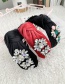 Fashion Red + Ab Color Knotted Fabric Alloy Diamond Drop Headband
