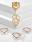 Fashion Golden Geometric Ring Set Of 5