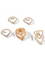 Fashion Golden Geometric Ring Set Of 5