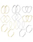Fashion Silver Round Polygonal Geometric Earrings
