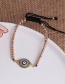 Fashion See With Pearl Eye Palm 18k Ball Woven Bracelet