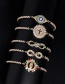 Fashion Rhinestone Bow Eye Palm 18k Ball Woven Bracelet