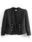 Fashion Black Poplin Tweed Coat