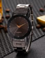 Fashion Black-faced Steel Band Brown Changeable Cut Glass Mirror Quartz Watch