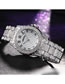 Fashion Silver Quartz Watch With Diamonds And Steel Band