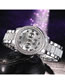 Fashion Silver Starry Steel Band Full Diamond British Watch
