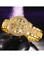 Fashion Golden Starry Steel Band Full Diamond British Watch