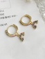 Fashion Golden Cubic Zirconia Dolomite Earrings