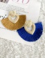 Fashion Light Blue Alloy Love Tassel Earrings