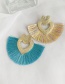 Fashion Royal Blue Alloy Love Tassel Earrings